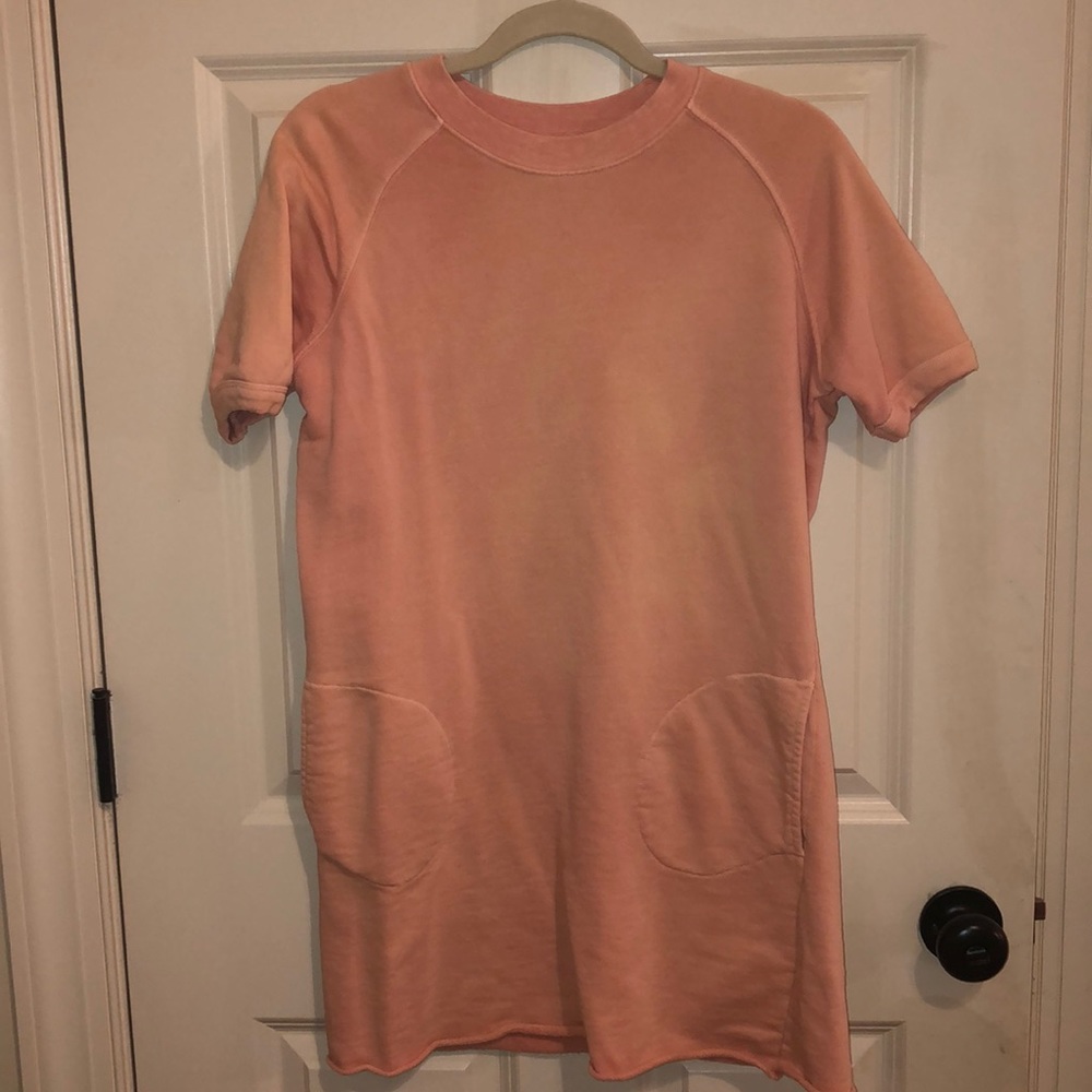 Peach sweatshirt dress